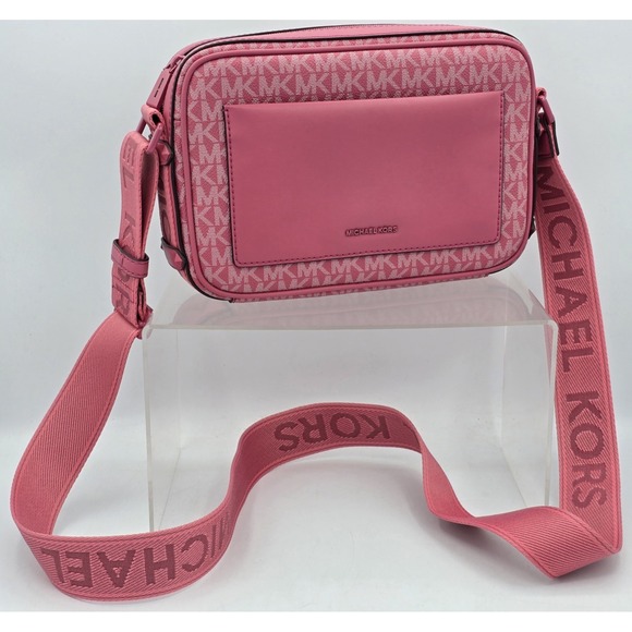 Michael Kors Handbags - Michael Kors Maeve Large Signature Crossbody Bag - Rose Wild Berry - Excellent